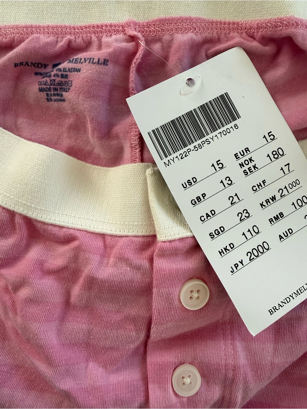 Brandy Melville Pink Bundle of 2 Striped Pajama Boyshorts NWT One Size - Picture 5 of 5